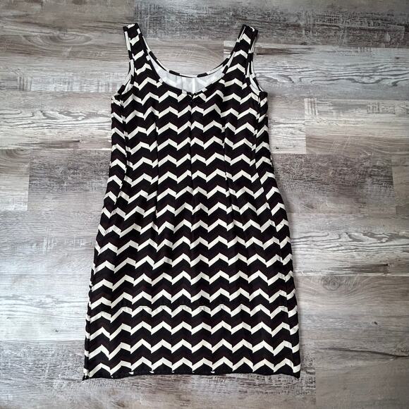 Rag & Bone Black White Chevron Tank Dress 100% Silk Size S Made in USA - Picture 4 of 6